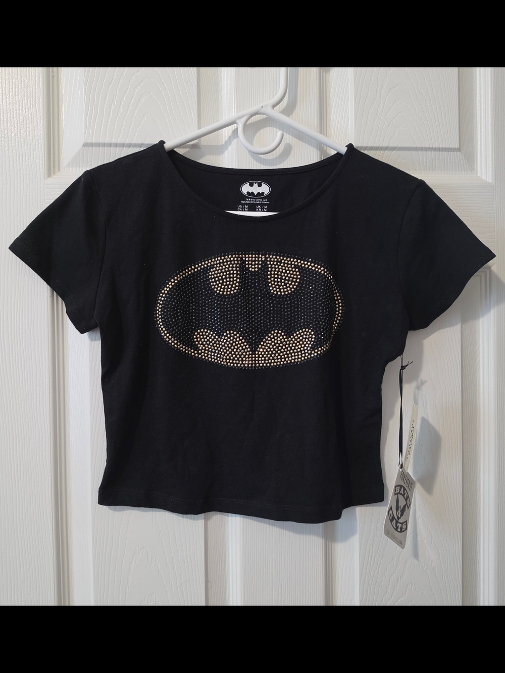 Forever 21 Black Girls' Rhinestone Batman Crop Tee